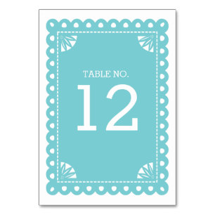 Numeração De Mesa Número da Tabela Papel Picado - Azul