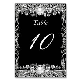 Numeração De Mesa Número da tabela Pérola Negra-Preta-Leopardo Elega