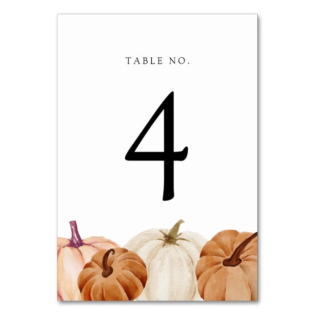 Numeração De Mesa Número da Tabela Pumpkins (Frente)
