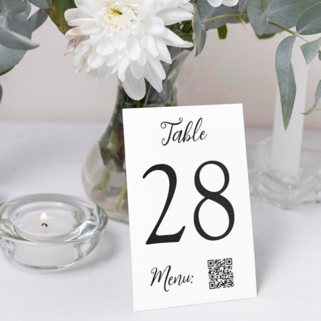 Numeração De Mesa Número da Tabela QR Menu Casamento (Criador carregado)