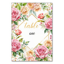 Número da Tabela Romântica de Casamento Floral