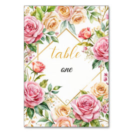 Numeração De Mesa Número da Tabela Romântica de Casamento Floral