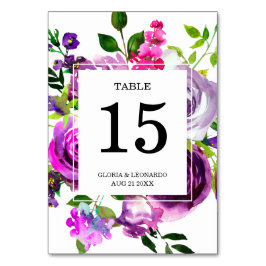 Numeração De Mesa Número da Tabela Romântica de Casamento Floral Rox
