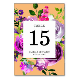 Numeração De Mesa Número da Tabela Romântica de Casamento Floral Rox