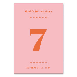 Numeração De Mesa Número da Tabela Rosa