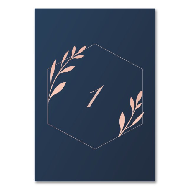 Numeração De Mesa Número da Tabela Rosa e Azul-marinho (Frente)
