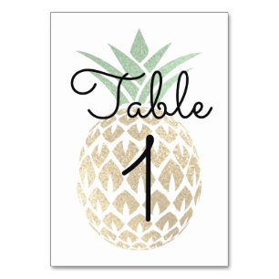 Numeração De Mesa Número da Tabela Tropical do Abacaxi Aloha