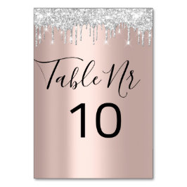 Numeração De Mesa Número da Tabela Unidades Prateadas de Cinza Preta