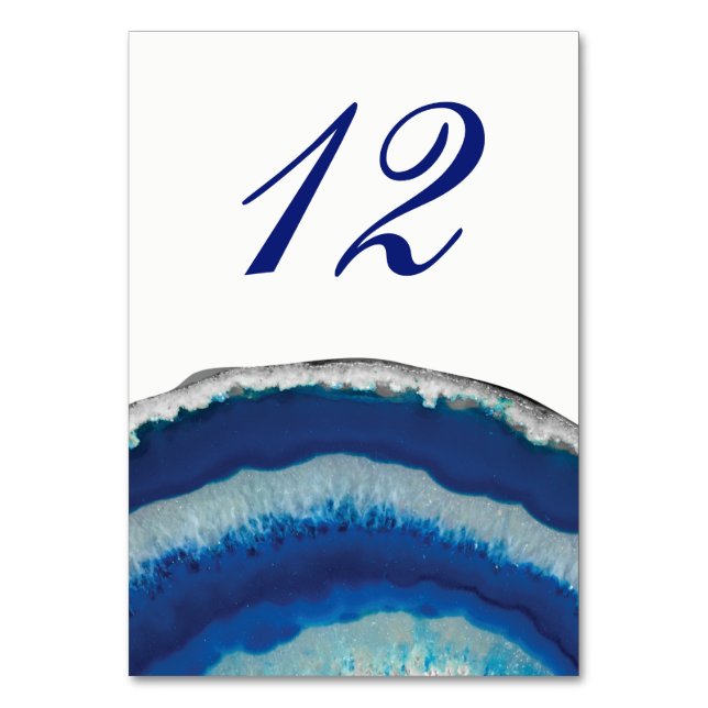 Numeração De Mesa Número de AgateTable Azul (Frente)