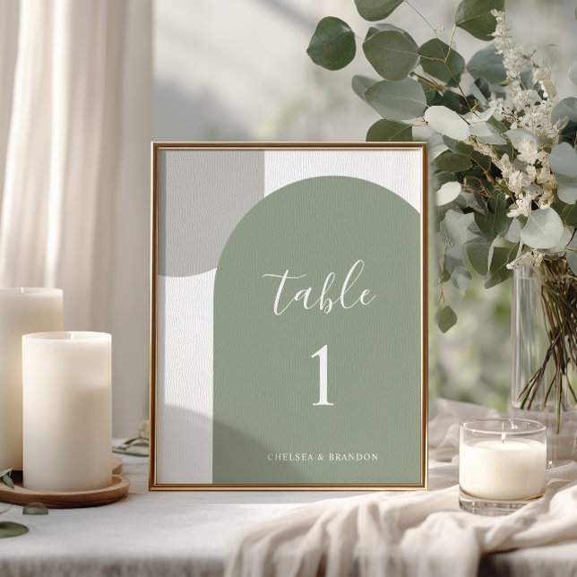 Numeração De Mesa Número de Mesa Arco Rústico Boho Verde Salvia Mini (Criador carregado)