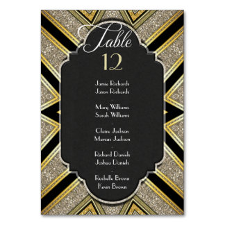 Numeração De Mesa Número de Mesa Art Deco Dourado para Casamento com
