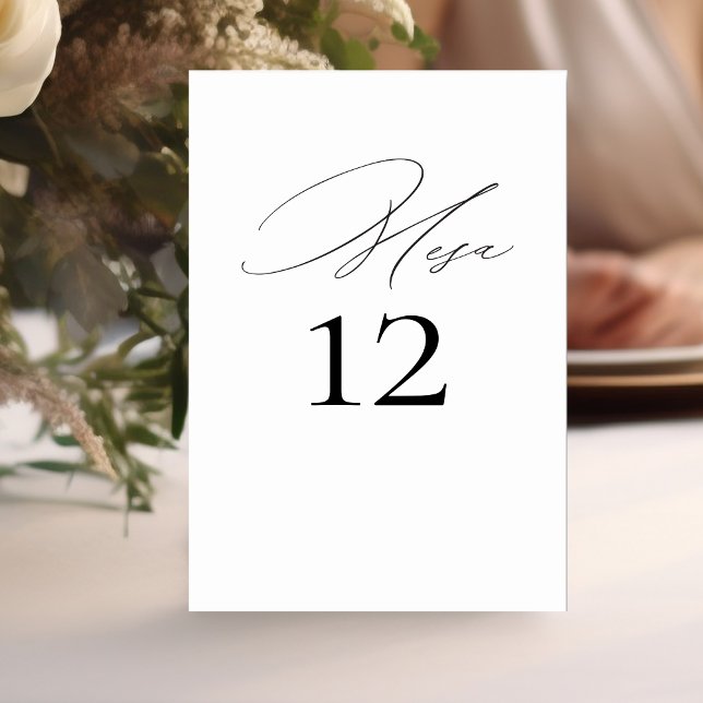Numeração De Mesa Numero de Mesa Boda Elegante Caligrafía (Criador carregado)