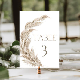 Numeração De Mesa Número de Mesa Boho com Grama das Pampas