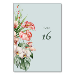 Numeração De Mesa Número de Mesa Botânico Elegância Tropical para Ca