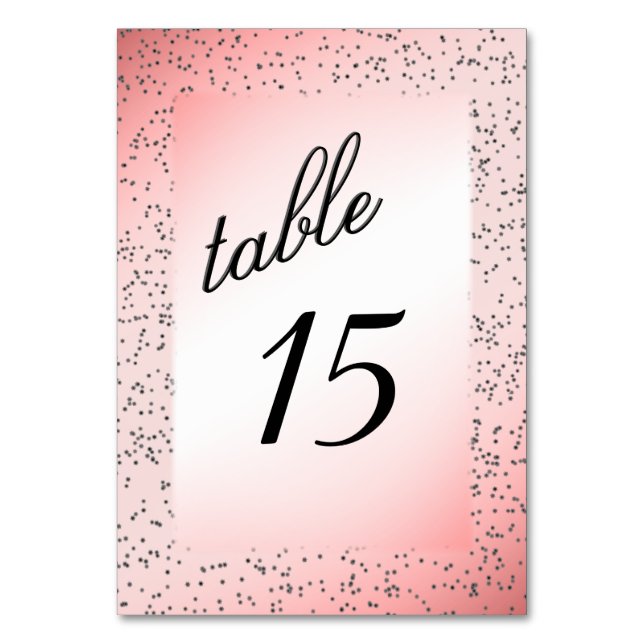 Numeração De Mesa Número de Mesa Brilho Rosa Empoeirado (Frente)