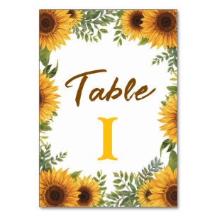 Numeração De Mesa Número de Mesa Casamento Campo de Girassóis