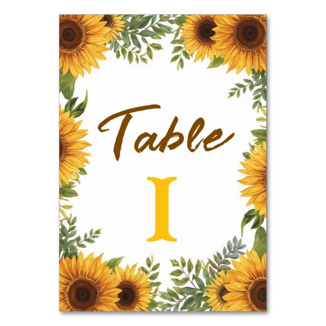 Numeração De Mesa Número de Mesa Casamento Campo de Girassóis  (Frente)