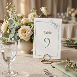 Numeração De Mesa Número de Mesa Casamento Luxo Silencioso Verde Sál