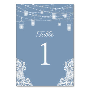 Numeração De Mesa Número de Mesa Casamento Luzes Azuis Empoeiradas R