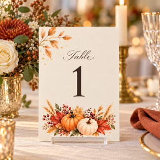 Numeração De Mesa Número de Mesa Casamento Outono Abóbora Colheita E