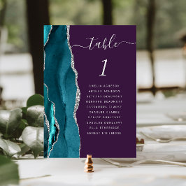 Numeração De Mesa Número de Mesa Casamento Prata Azul Turquesa Ágata