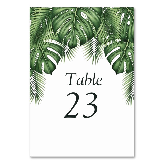 Numeração De Mesa Número de Mesa Casamento Tropical Monstera  (Frente)
