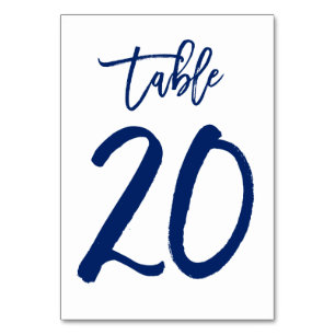Numeração De Mesa Número de Mesa Chic Letrado à Mão Azul-Marinho M