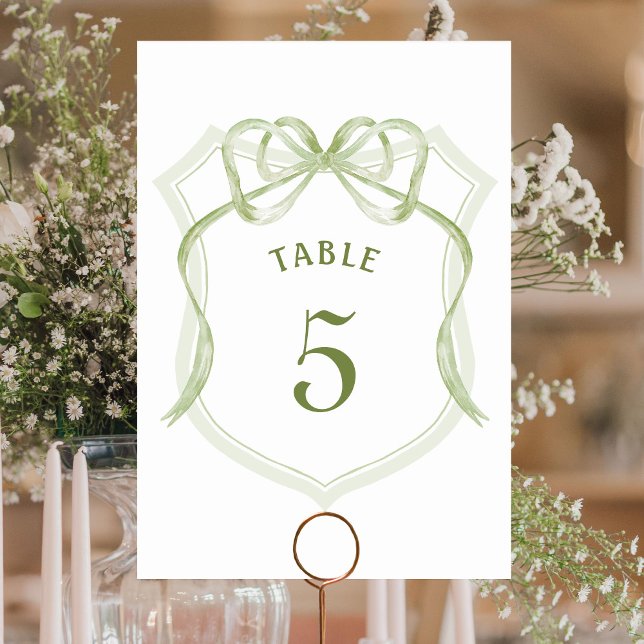 Numeração De Mesa Número de Mesa com Arco em Verde Salvia (Criador carregado)