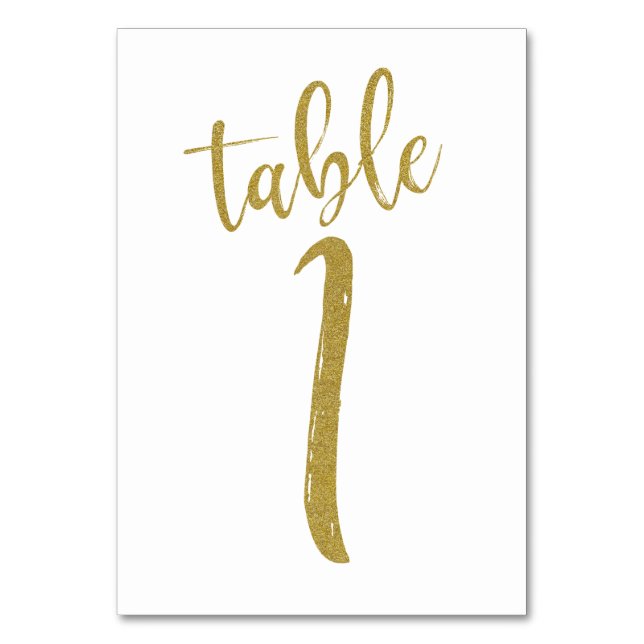 Numeração De Mesa Número de Mesa com Brilho Dourado 1 (Frente)