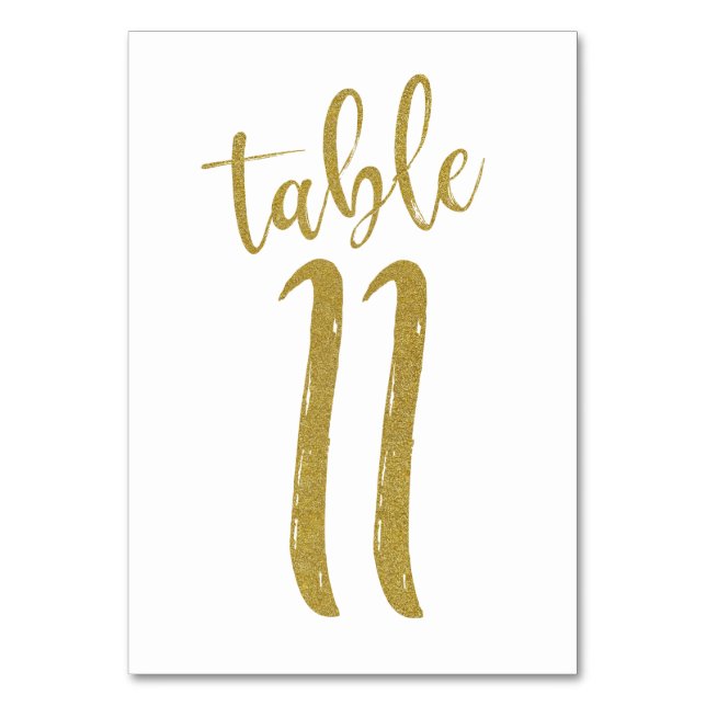 Numeração De Mesa Número de Mesa com Brilho Dourado 11 (Frente)
