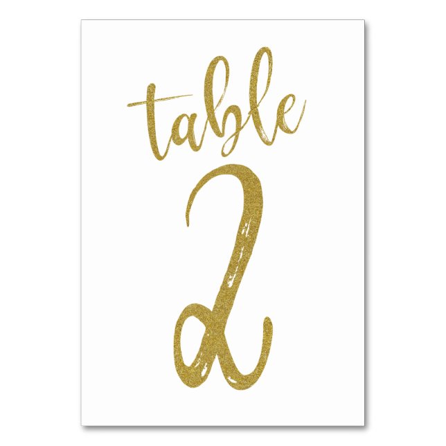 Numeração De Mesa Número de Mesa com Brilho Dourado 2 (Frente)