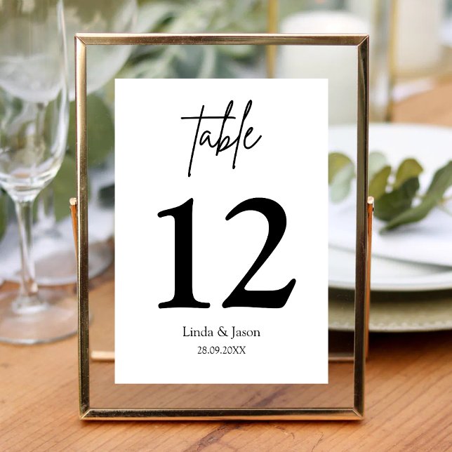 Numeração De Mesa Número de Mesa com Caligrafia de Luxo para Casamen (Luxury calligraphy script table numbers guide guests with refined, elegant wedding style.)