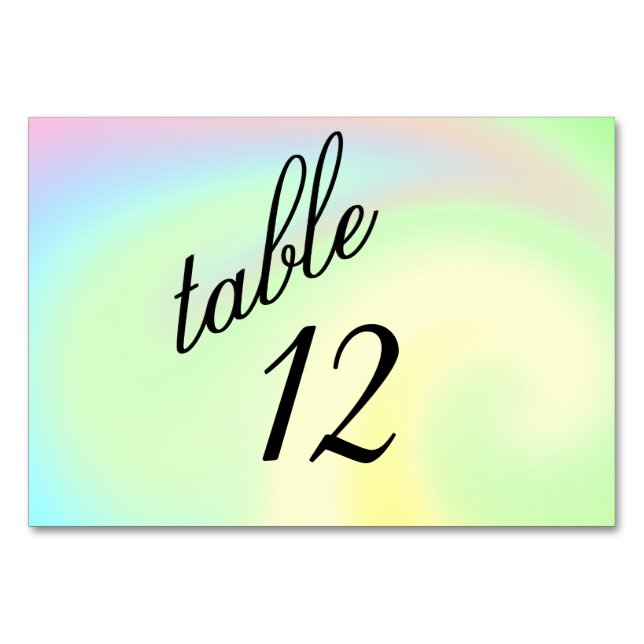 Numeração De Mesa Número de Mesa com Design de Arco-íris Pastel (Frente)