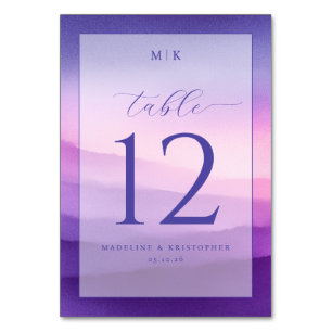 Numeração De Mesa Número de Mesa com Gradiente Roxo Elegante