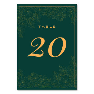 Numeração De Mesa Número de Mesa com Padrão Sutil Esmeralda Elegante