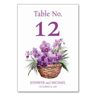 Numeração De Mesa Número de Mesa de Casamento Aquarela Orquídeas Rox