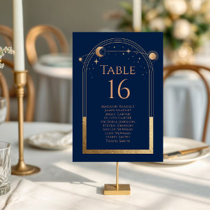 Numeração De Mesa Número de Mesa de Casamento Azul Celestial Dourado