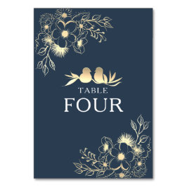 Numeração De Mesa Número de Mesa de Casamento Azul Marinho Elegante