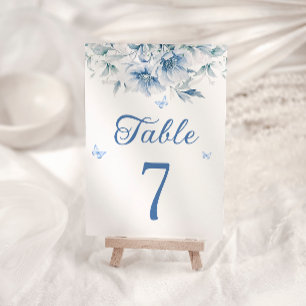 Numeração De Mesa Número de Mesa de Casamento Azul Poeirento Elegant