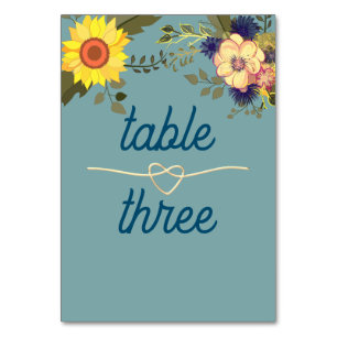 Numeração De Mesa Número de Mesa de Casamento Boho Girassol