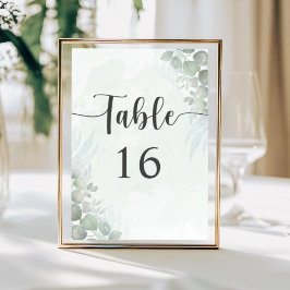 Numeração De Mesa Número de Mesa de Casamento Boho Sage Verde Eucali