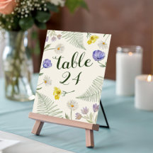 Número de Mesa de Casamento Boho Verde e Bege com 