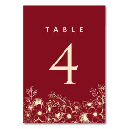 Numeração De Mesa Número de Mesa de Casamento Borgonha