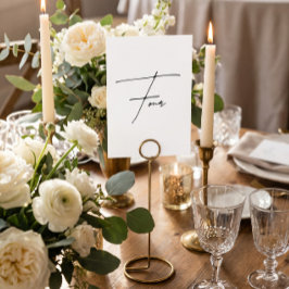 Numeração De Mesa Número de mesa de casamento caligráfico elegante 4