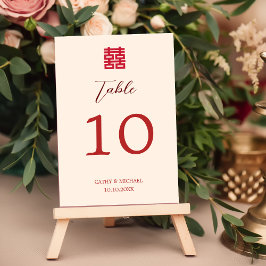 Numeração De Mesa Número de mesa de casamento chinês bege vermelho s