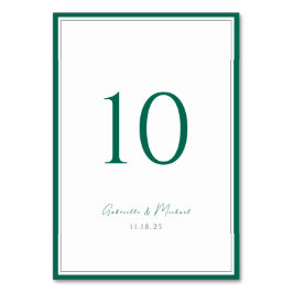 Numeração De Mesa Número de Mesa de Casamento Clássico Verde Esmeral