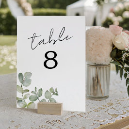 Numeração De Mesa Número de Mesa de Casamento com Eucalipto em Aquar