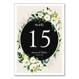 Numeração De Mesa Número de Mesa de Casamento com Folhagem de Rosa B