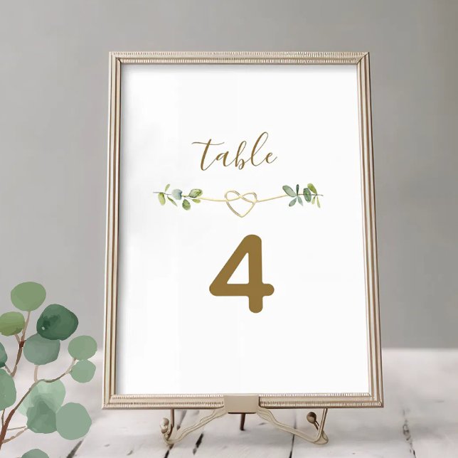 Numeração De Mesa Número de Mesa de Casamento com Verde Elegante Neu (Criador carregado)