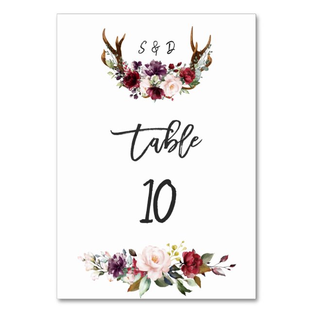 Numeração De Mesa Numero de Mesa de Casamento de Anéis Florais para  (Frente)